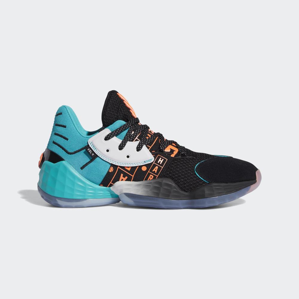 Adidas Men's Harden Vol. 4 Basketball Shoes Black/Coral/Light Turquoise Ireland EH1999